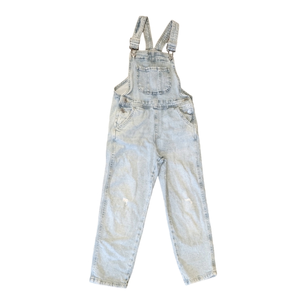 H&M Girls Distressed Denim Overalls US6x